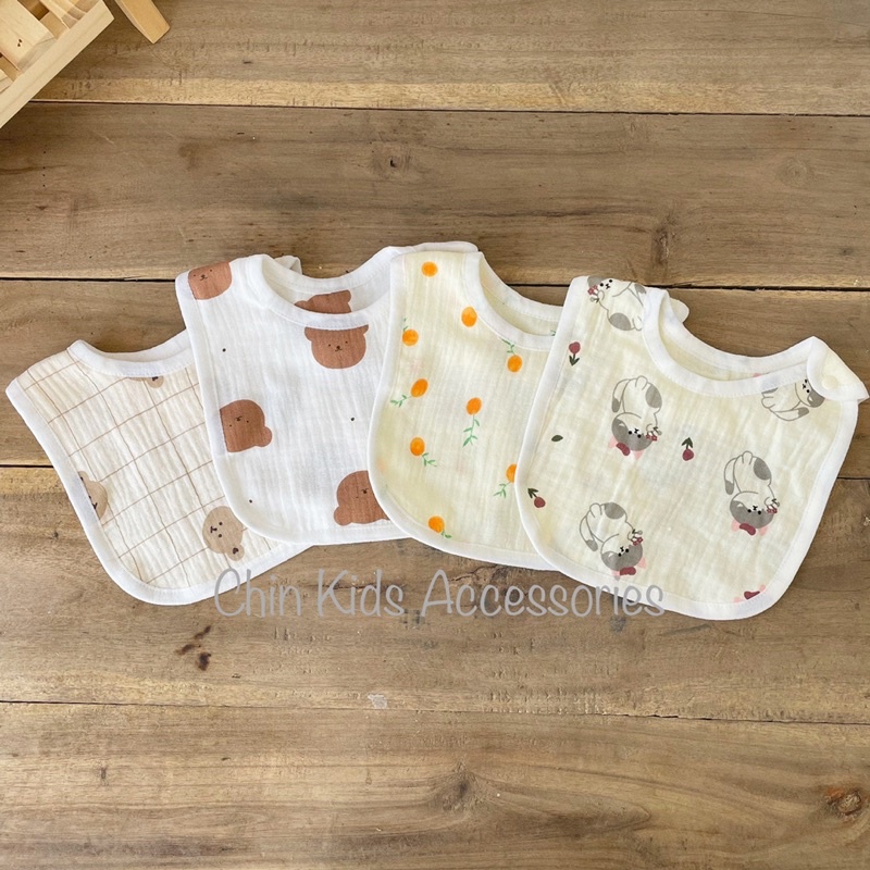Yếm xô muslin 4 lớp cho bé trai gái, yếm ăn dặm cho bé