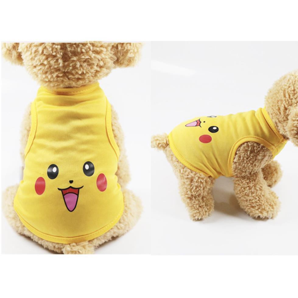 Quần áo cho chó mèo in hình cute loại ba lỗ (hè thu) đủ size