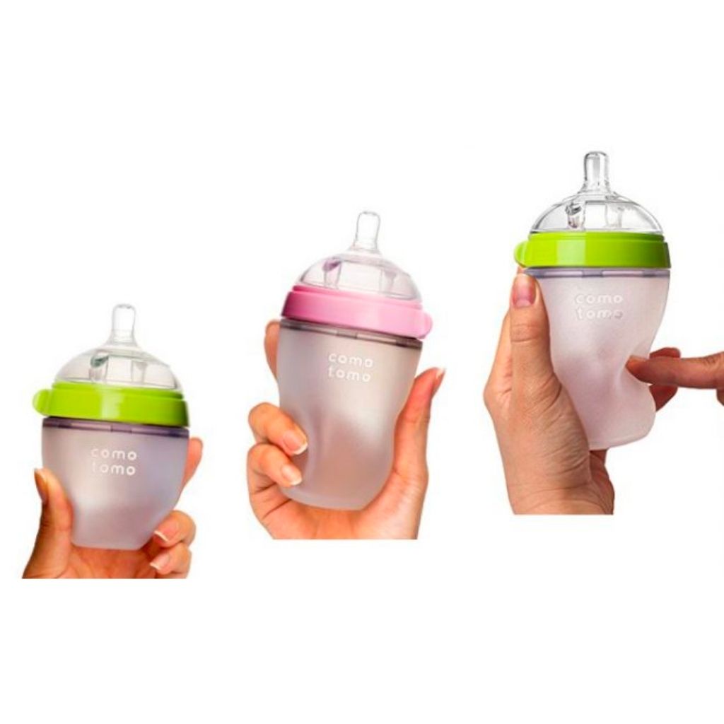 Bình Sữa Comotomo Chất Liệu Silicone Cao Cấp, Mềm Mại Cho Bé