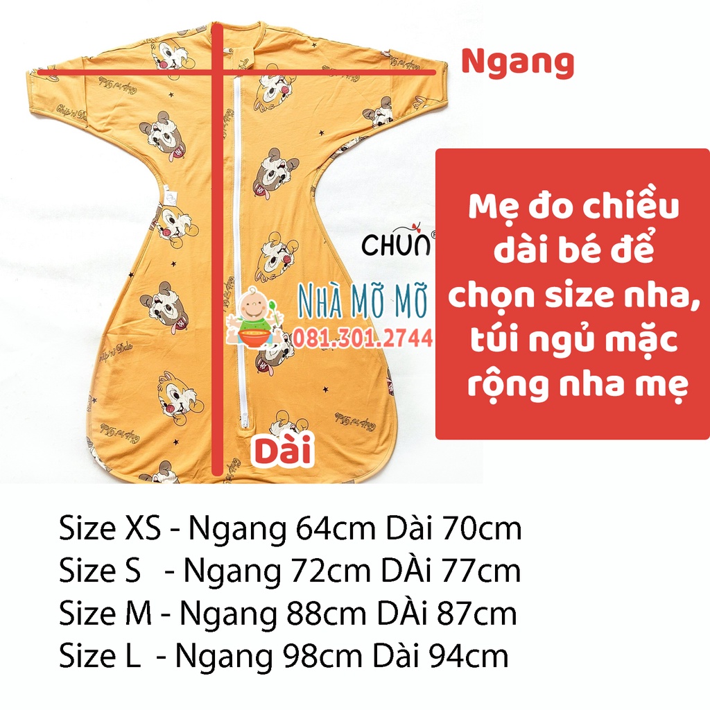 Túi ngủ ngôi sao 1 lớp vải sợi tre mùa hè Quấn Chũn Cocoon Đại Lý Nhà Mỡ Mỡ chính hãng