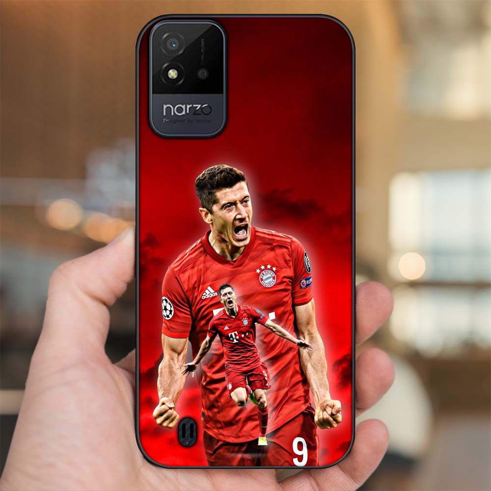 Ốp lưng Realme Narzo 50i viền đen in hình Lewandowski Barcelona Bayern Munich