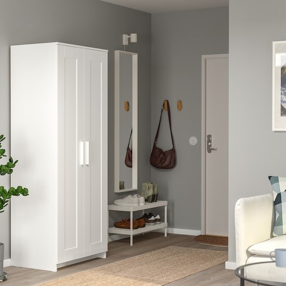 KALUA, Tủ quần áo 2 cánh mở WAR_035, 78x50x191cm, tủ đựng quần áo Scandi Home