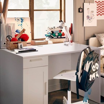 KALUA, Bàn làm việc, bàn học tân cổ điển 1 hộc tủ DEK_040, 120x60x75cm, bàn gỗ Scandi Home