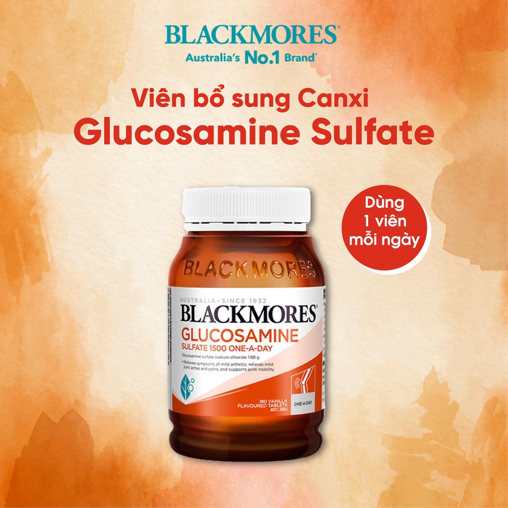 Viên uống bổ xương khớp Glucosamine 1500mg Blackmores 180 viên, hỗ trợ các vấn đề của xương khớp