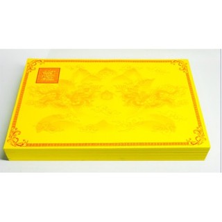 Giấy in sớ rồng hoa sen viền tam bảo ấn a3s - 100 tờ