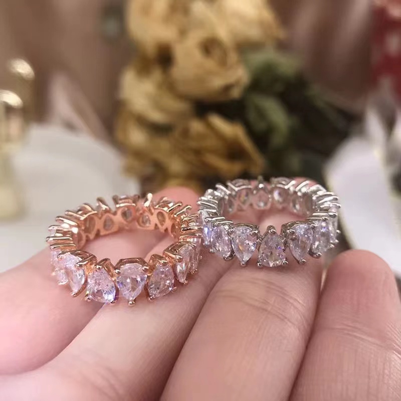 Nhẫn Swarovski Pha Lê Rơi Thời Trang Làm Quà Tặng Cho Nữ