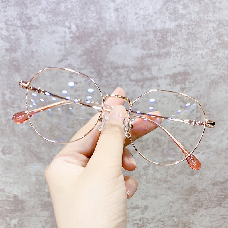 Mắt Kính Gọng Tròn Bằng Kim Loại Chống Tia Bức Xạ Máy Tính Phong Cách Hàn Quốc Cho Nam Nữ - Thỏ Beauty