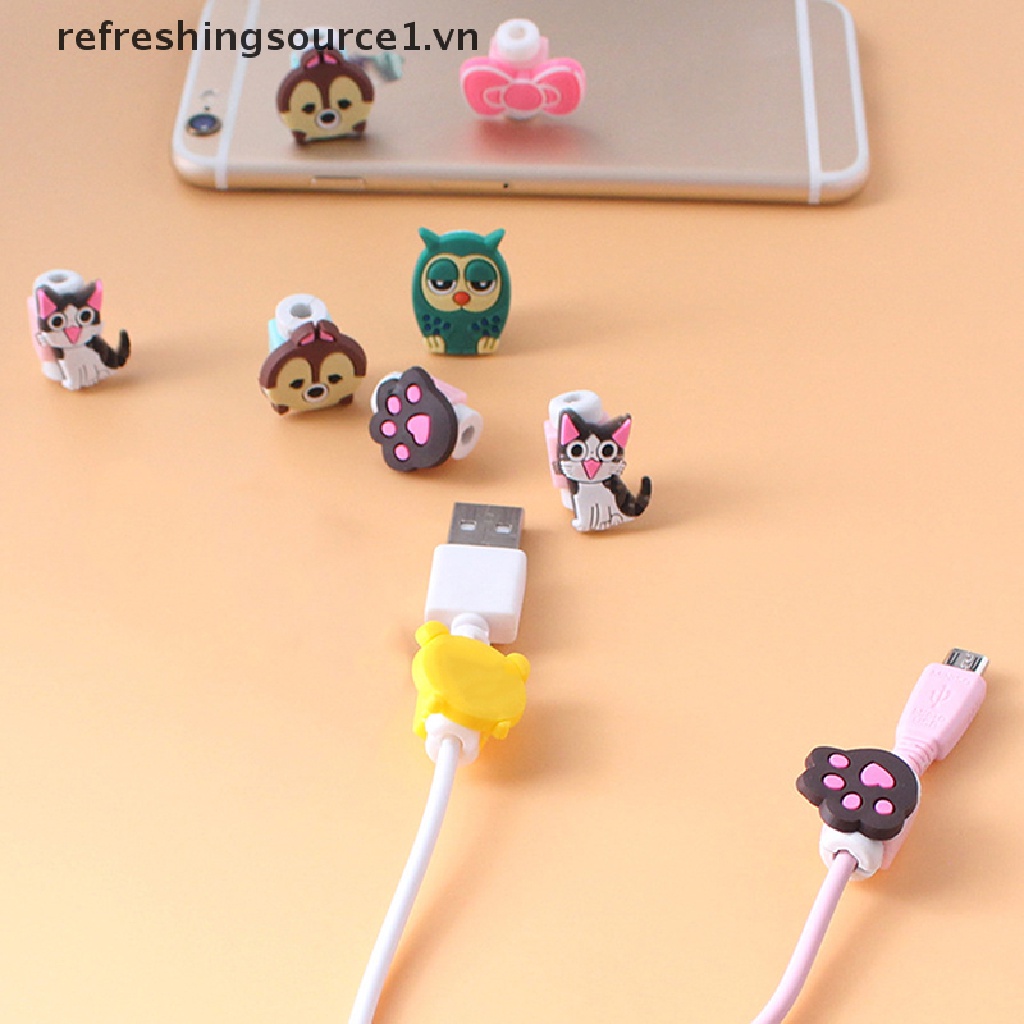 Phụ Kiện Bảo Vệ Đầu Dây Cáp Sạc Điện Thoại Hình Hoạt Hình Dễ Thương 1.vn