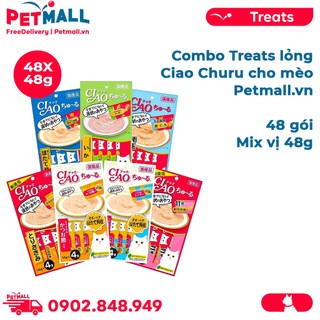 Combo Treats lỏng Ciao Churu 48g Mix vị - 48 gói Petmall