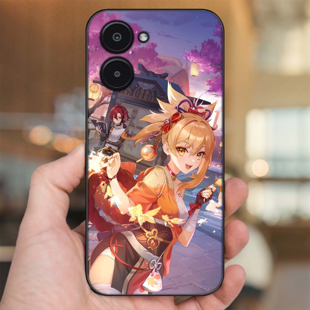 Ốp lưng Realme C33 viền đen in hình Yoimiya Genshin Impact