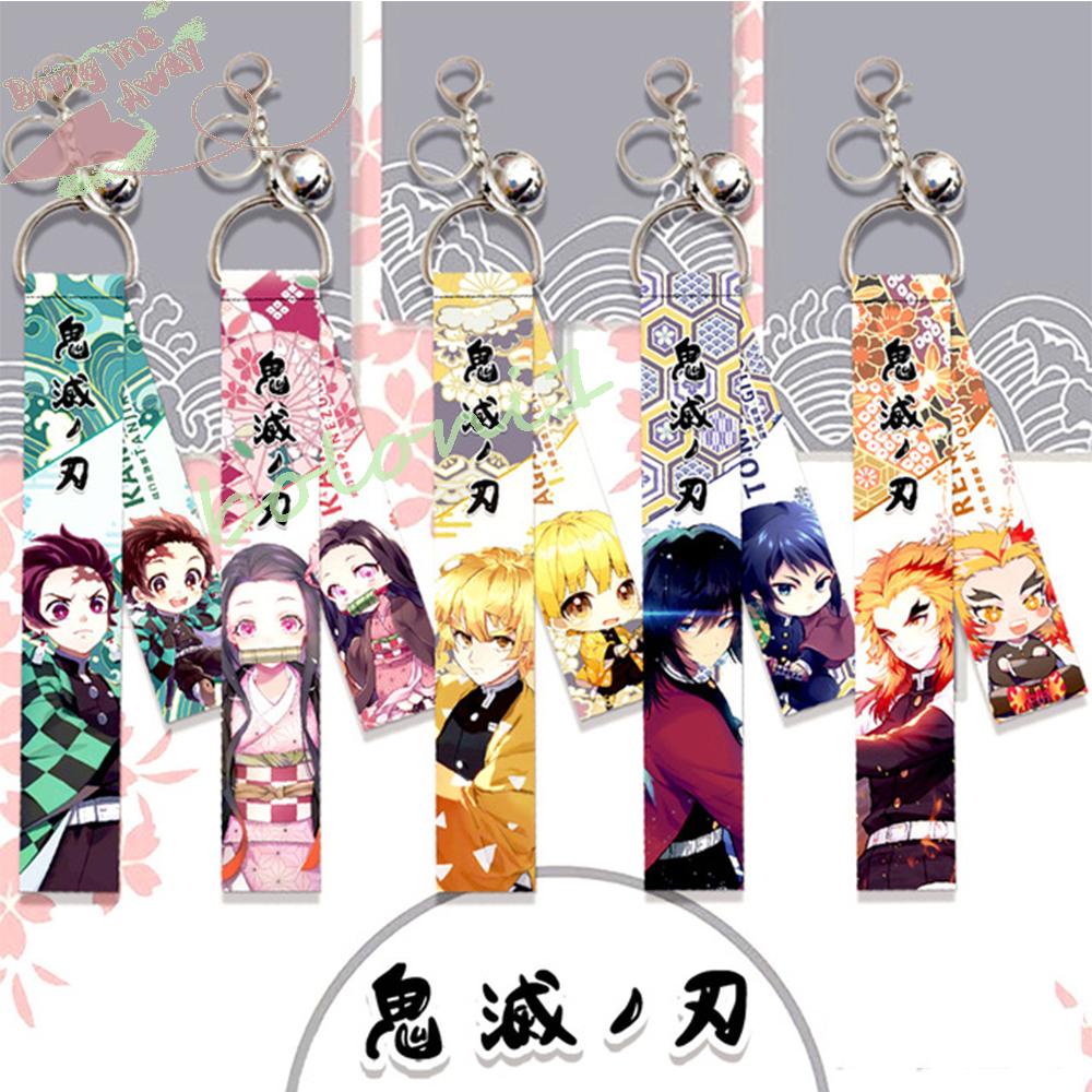 Móc Khóa Dây Ruy Băng Họa Tiết Anime Kamado Tanjirou Kimetsu no Yaiba Dễ Thương Cho Nữ