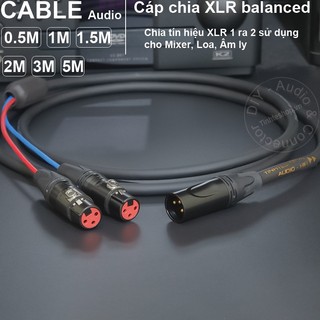 Dây chia xlr 1 thành 2 diy 0.5 đến 5 mét - xlr male to 2 xlr female cable