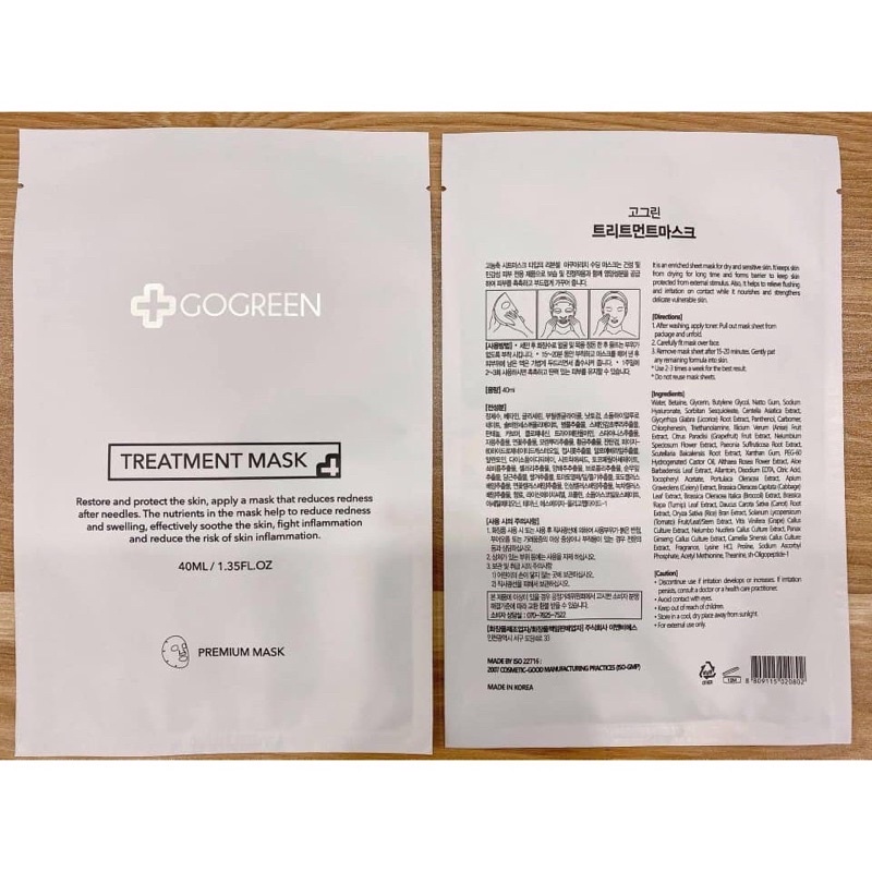 Mặt nạ gogreen giảm đỏ giảm sưng