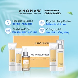 Bộ Phục Hồi Chống Lão Hoá Da AHOHAW Premium Solution Set - Tái Tạo Phục Hồi Tối Đa, Cải Thiện Nếp Nhăn, Da Khỏe Mạnh