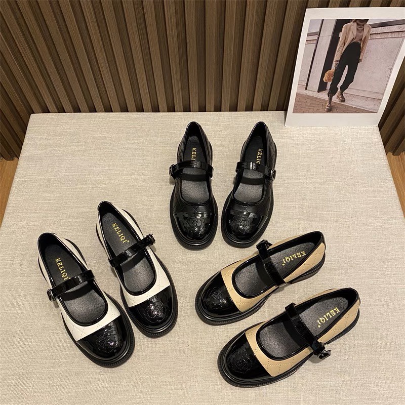 Giày sục nữ Mary quai ngang họa tiết hoa hồng sang chảnh hàng cao cấp