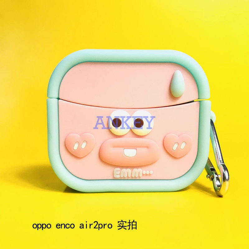 Oppo Enco Buds 2 / Air 2 / Air2 Pro Cover Shark Lovely Earphone Silicone Case Earbuds Waterproof Shockproof Soft Protective Headphone Cover Headset Skin with Hook