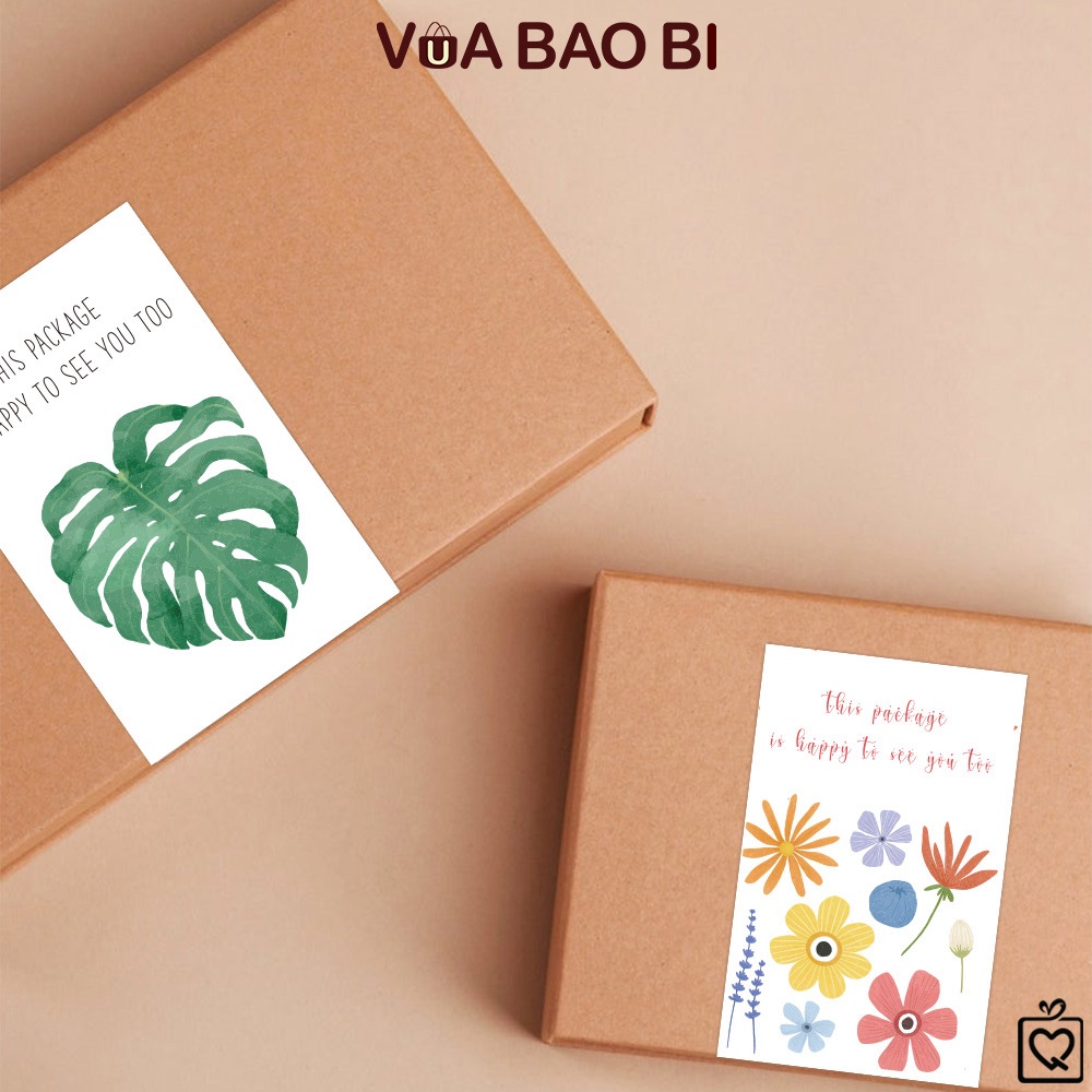 Bộ 50 tem decal dán hộp niêm phong mẫu vintage Vua Bao Bì, sticker cám ơn dán hộp túi bao bì nhiều mẫu trang trí hộp quà