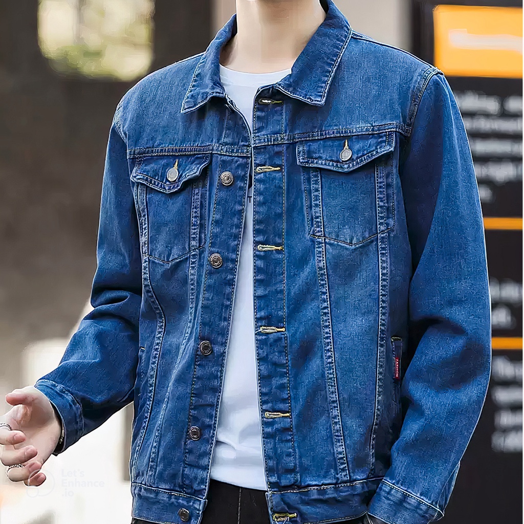 Áo khoác JEAN nam mẫu Basic AJ001, Thanh lịch & Trẻ trung phù hợp phối đồ Văn phòng & Dạo phố, vải Denim dày co dãn