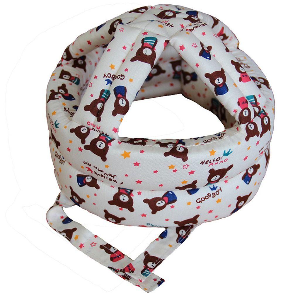 Mũ Bảo Hiểm Vải Cotton Mềm Thoáng Khí Màu Kẹo Dễ Điều Chỉnh Bảo Vệ An Toàn Cho Bé Tập Đi