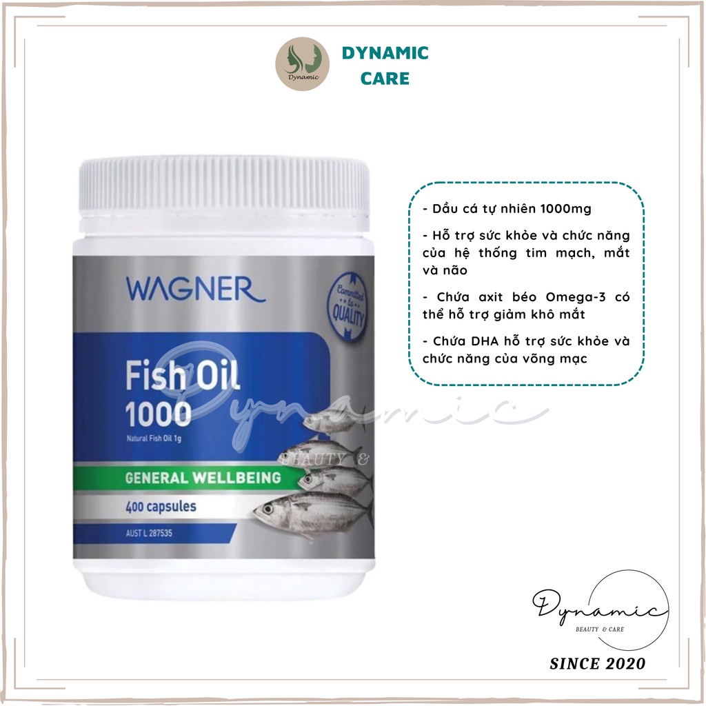 Viên uống dầu cá Wagner fish oil 1000mg 400 viên của Úc