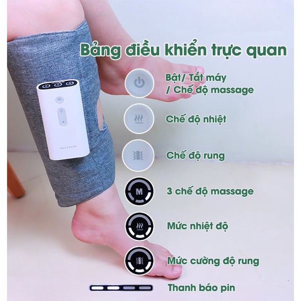 Máy massage bắp chân ,tay ,đùi giúp lưu thông khí huyết giảm đau mỏi tê bì, máy massage giảm mỡ thon gọn bắp chân