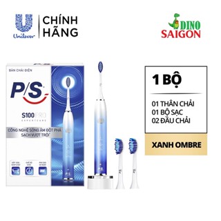 Bàn Chải Điện P/S S100 PRO, SONIC EXPERT Công Nghệ Sóng Âm, Chải Sạch Mảng Bám Tới 10X - Xanh Ombre
