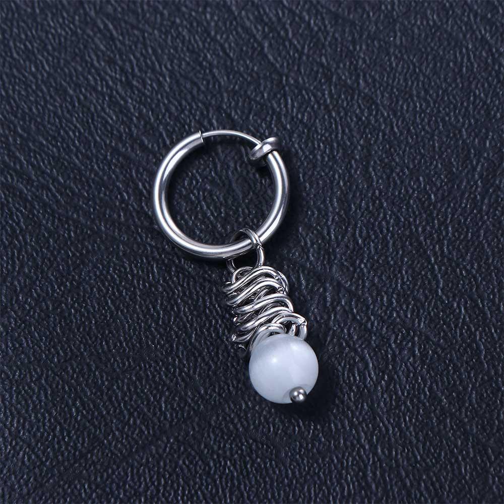 Bông Tai Dạng Hạt Trắng Phong Cách Trung Hoa Cổ Điển Mới Cho Nam