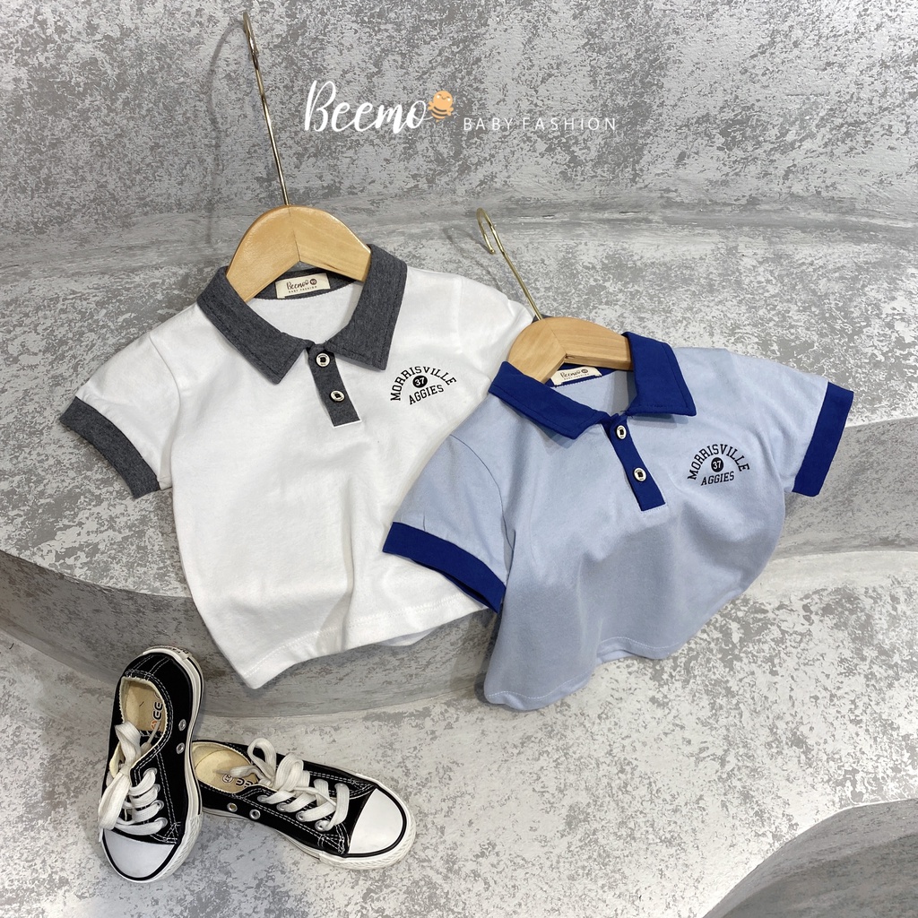 Bộ quần áo cộc tay polo cho bé BEEMO, chất liệu cotton, thiết kế phong cách B262