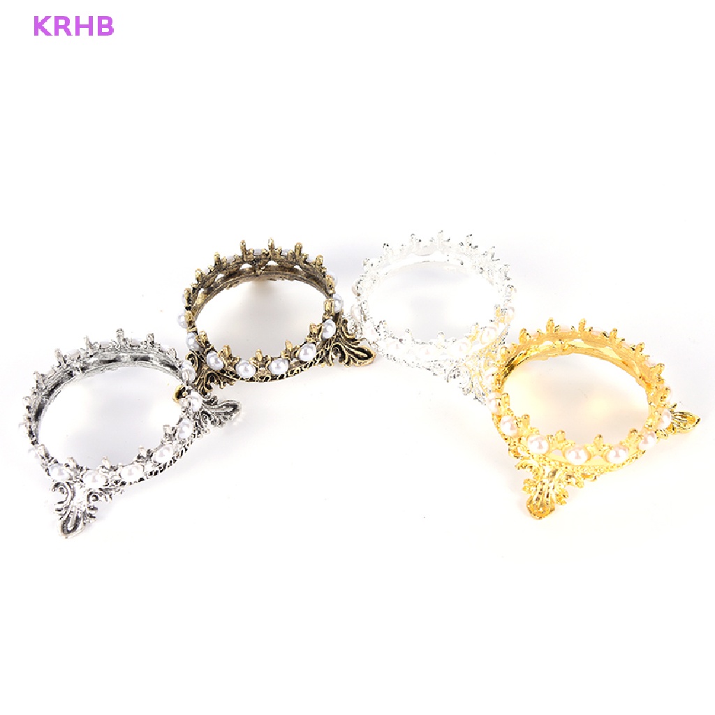 1 Giá Đỡ Cọ Vẽ Trang Trí Móng Tay Nghệ Thuật Hình Vương Miện Đính Ngọc Trai Mới