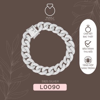 Lắc tay bạc Ý Italy đính đá Cz nhân tạo xi bach kim 18K cao cấp L0090| Mi.A Trang sức bạc