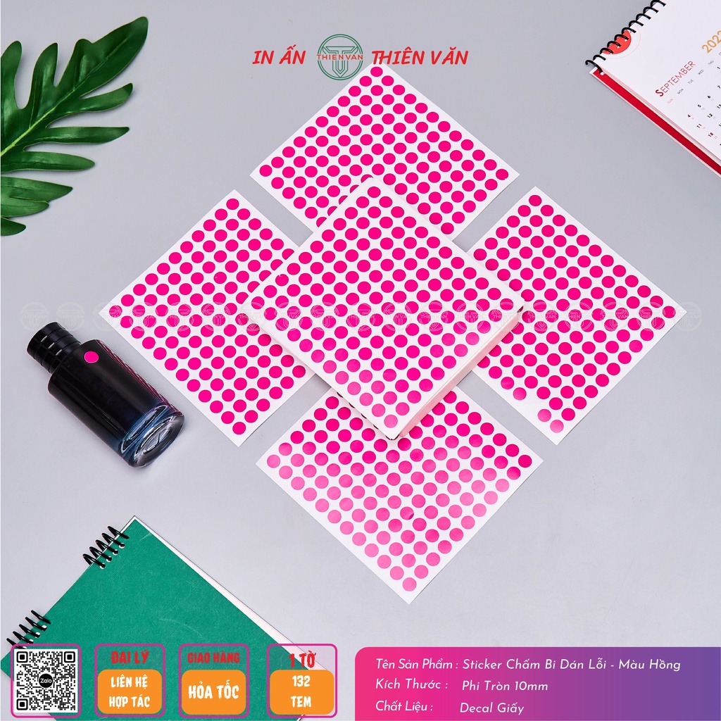 Combo 1320 Tem Tròn Chấm Bi, Tem Phân Loại, Tem Đánh Dấu 10mm  Nhiều Màu - Thiên Văn