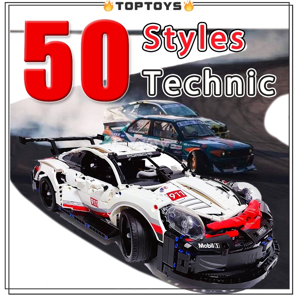 Gạch LEGO Porsche 911 RSR Xây dựng Siêu xe Kiến trúc Thành phốTechnic 50 phong cách Technic SET Building Blocks Quà tặng Đồ chơi Trẻ em