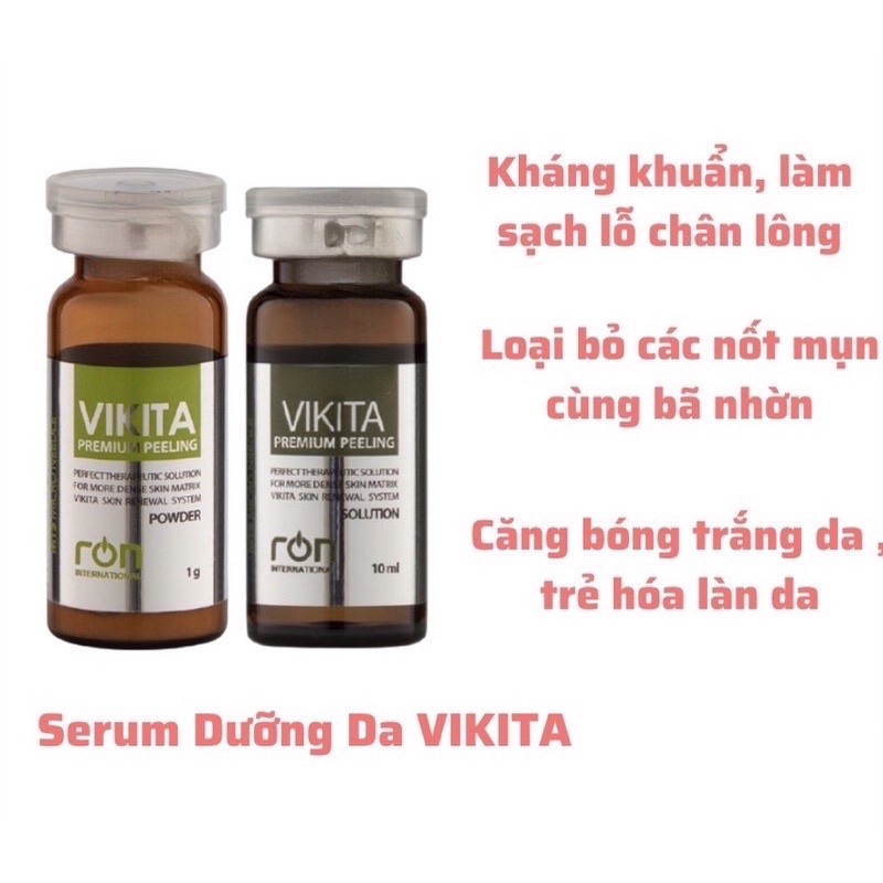 Cặp Serum dưỡng da VIKITA premium peeling , vi kim tảo biển spa , peel da mặt , dưỡng da mặt