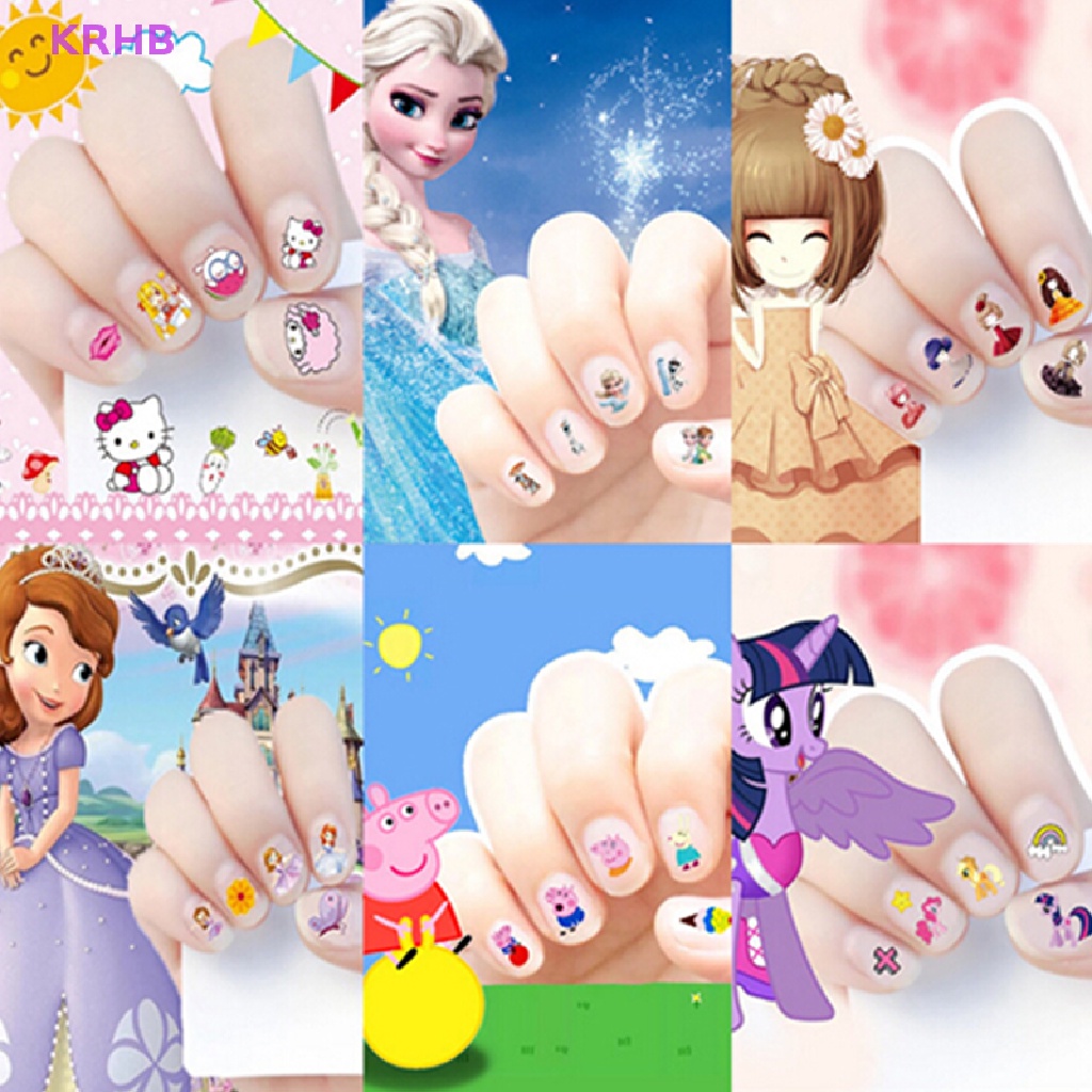 1 Set Sticker Dán Móng Tay KRHB Thiết Kế Hỗn Hợp Mới