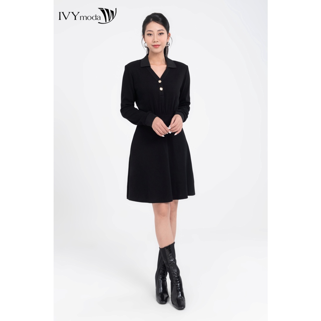 Đầm len dáng xòe nữ IVY moda MS 42M7986