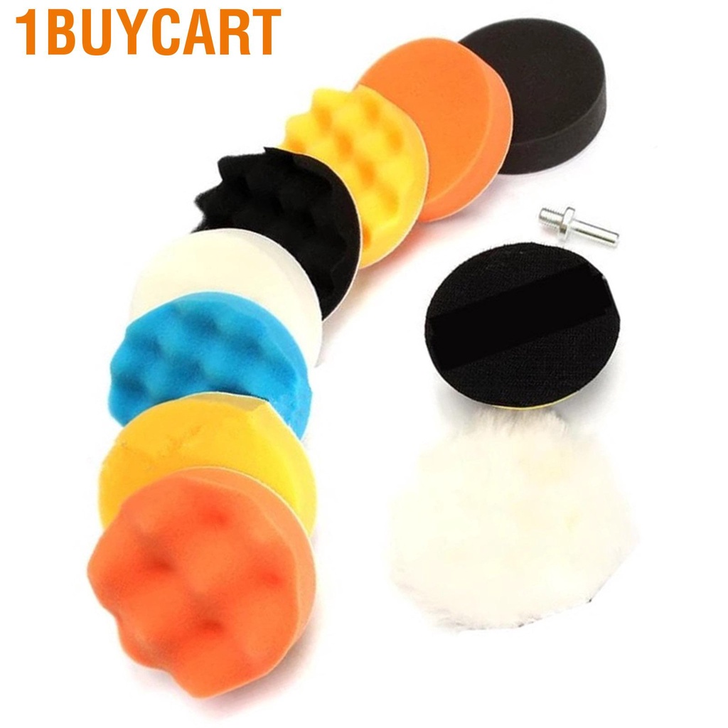 1buycart Car Polishing Pad Polisher Machine Waxing Buffing Cleaning Drill Adapter Triangle Sponge Disk