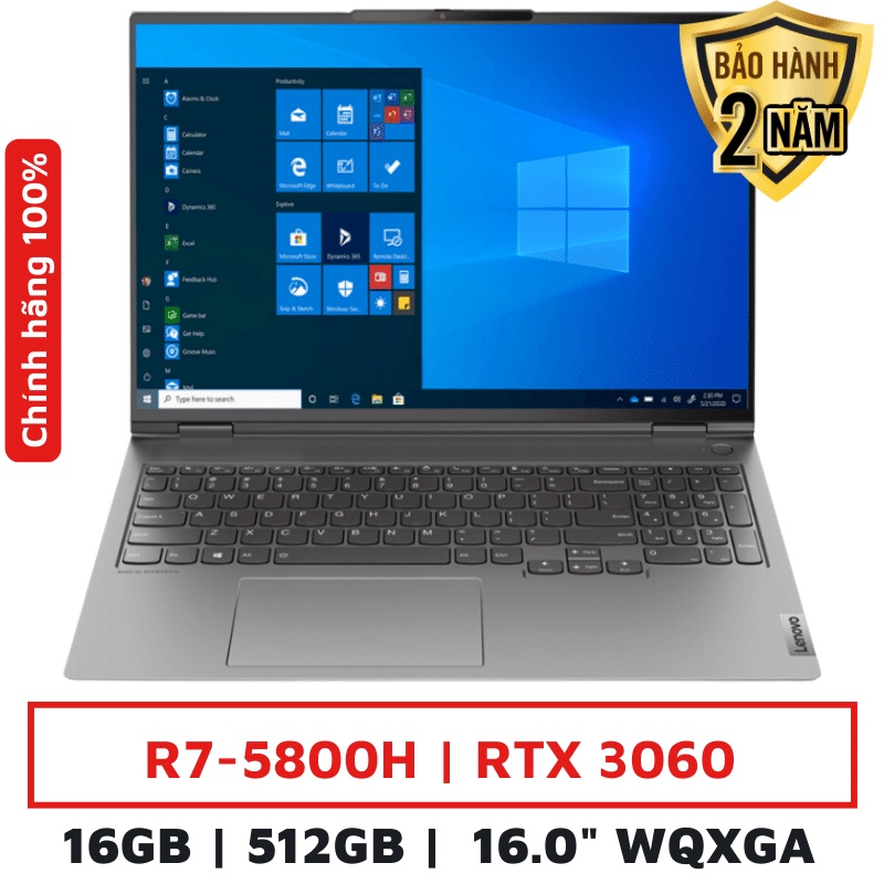 Lenovo ThinkBook 16p G2 ACH 20YM003LVN/R7-5800H/ RAM 16GB/ SSD 512GB/RTX 3060/ 16.0" WQXGA/ Win 11/ Xám/ Mới chính hãng