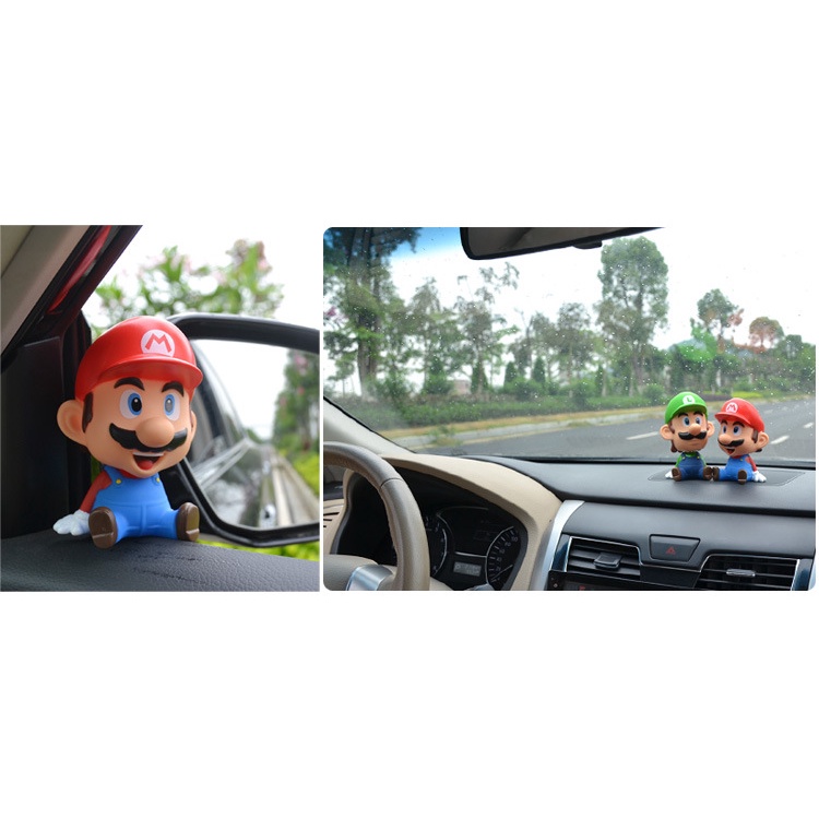 Mô Hình Nhân Vật Mario Lắc Đầu 10cm Trang Trí Xe Hơi
