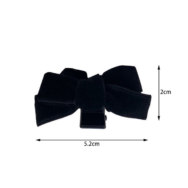 Kẹp Tóc Nơ Bằng Nhung Đen Phong Cách Vintage Ngọt Ngào - 1 set 2 chiếc