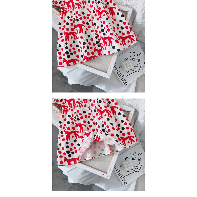 Planet Đầm Công Chúa Họa Tiết Chấm Bi Thiết Kế Thoáng Khí Thời Trang Xinh Xắn Cho Bé Gái