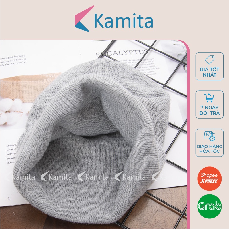 Mũ Len Dài Trơn Beanie Cao Cấp KAMITA Thời Trang Hàn Quốc, Nón Len Đẹp Unisex Nam Nữ Giá Rẻ Mùa Đông Nhiều Màu ML17