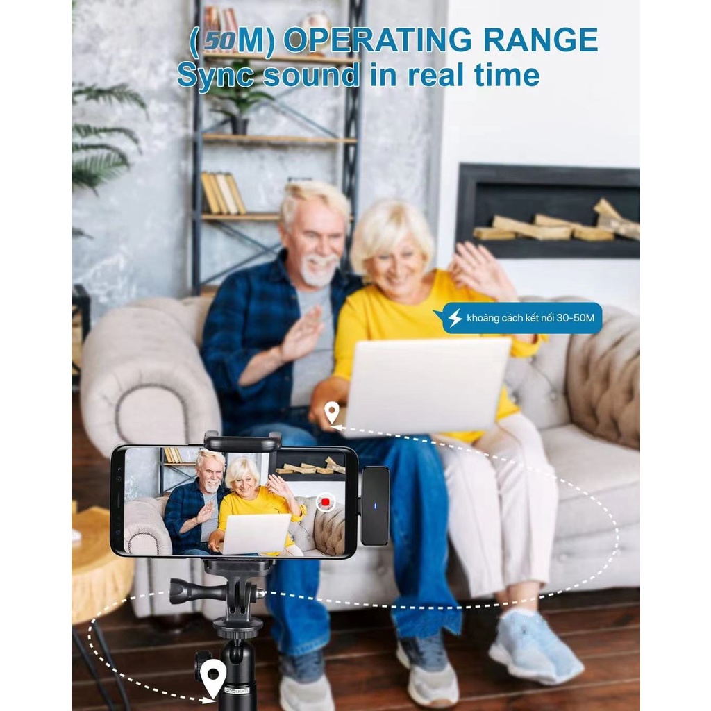 Khử tiếng ồn micrô không dây để phát trực tiếp và quay video