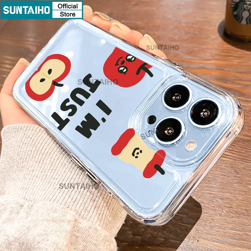 Suntaiho Ốp lưng iphone Ốp Điện Thoại in hình táo và chữ thích hợp cho iPhone 14 13 12 11 Pro Max X XS XR Xsmax 7 8 Plus