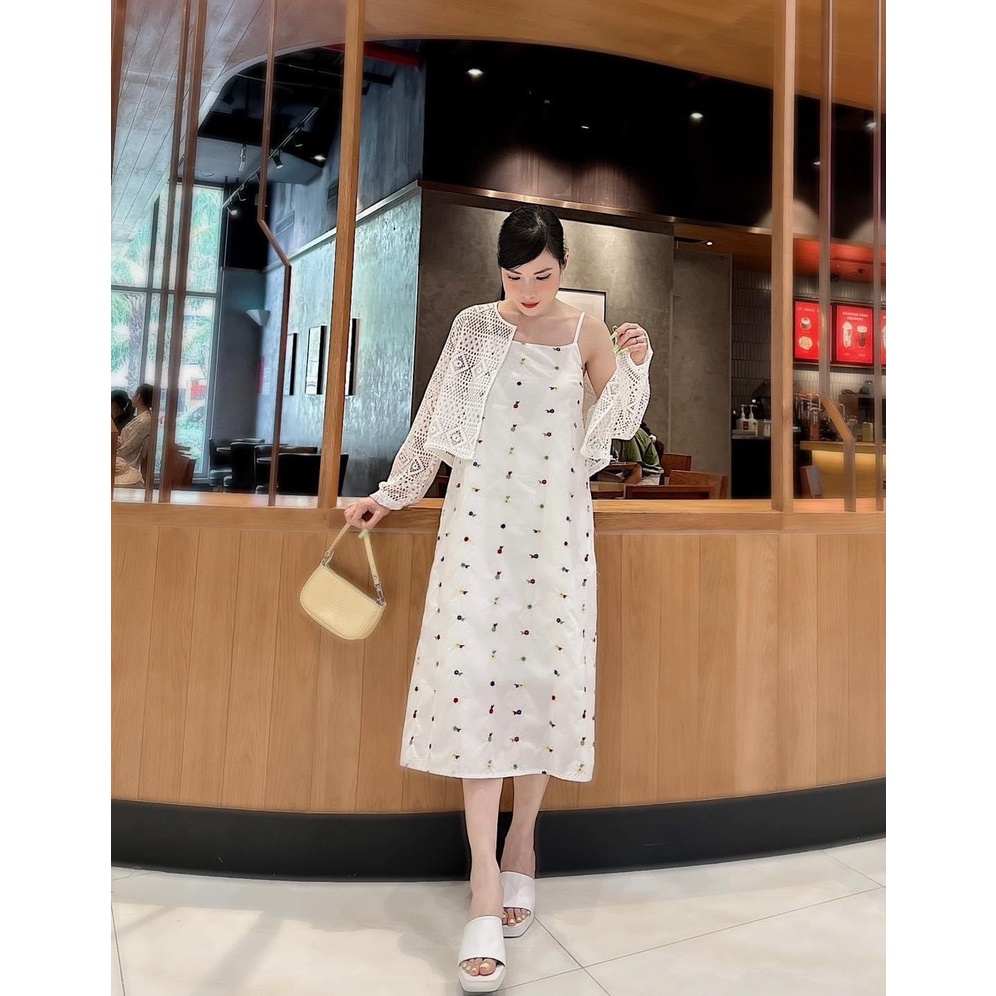 V199_Rập giấy đầm cổ chéo