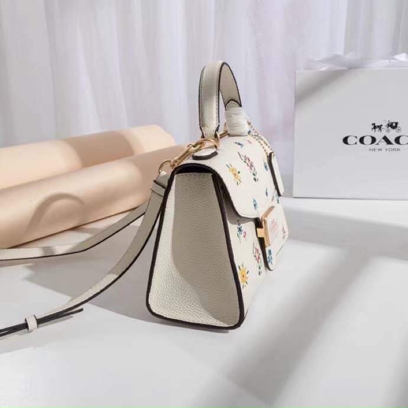 Túi xách Coach pepper Satchel hoa nhí