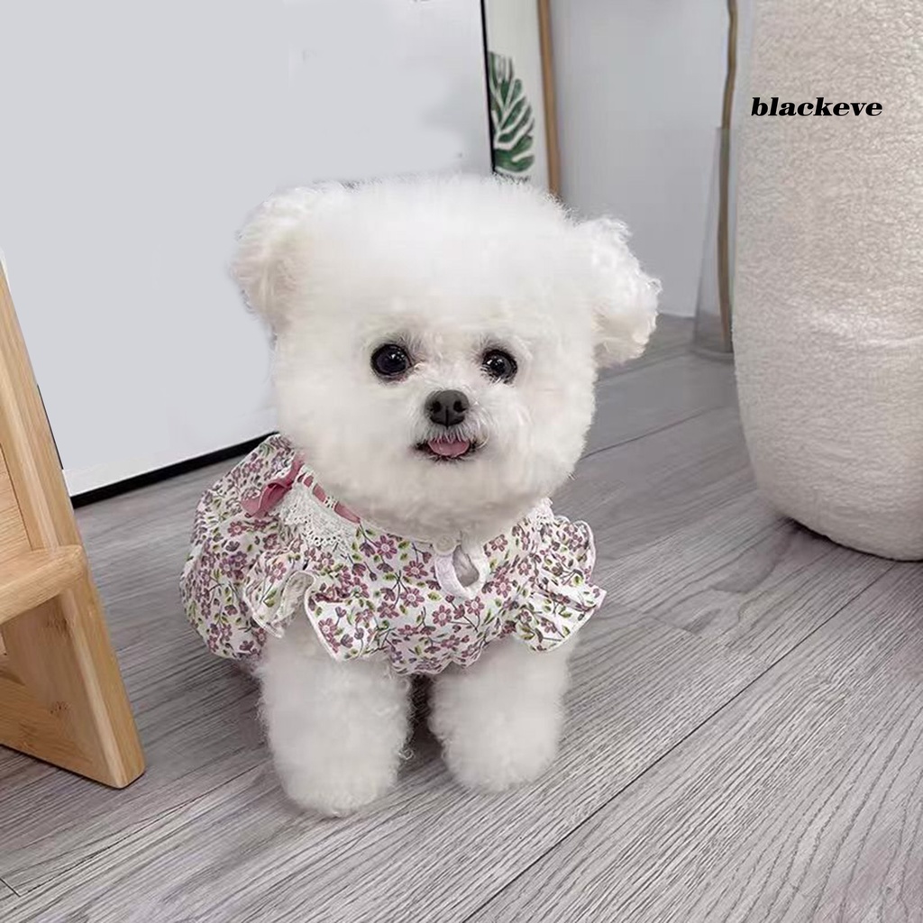 Đầm Không Tay Thắt Nơ Họa Tiết Hoa Tinh Tế Thời Trang Mùa Hè Cho Cún Cưng