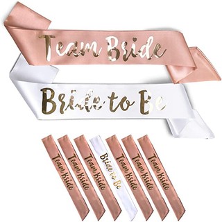 1 + 6 Cô dâu sắp trở thành và Đội Khăn thắt lưng cho cô dâu Trang trí tiệc độc thân Khăn choàng tắm cho cô dâu Bride to Be and Team Bride Sash