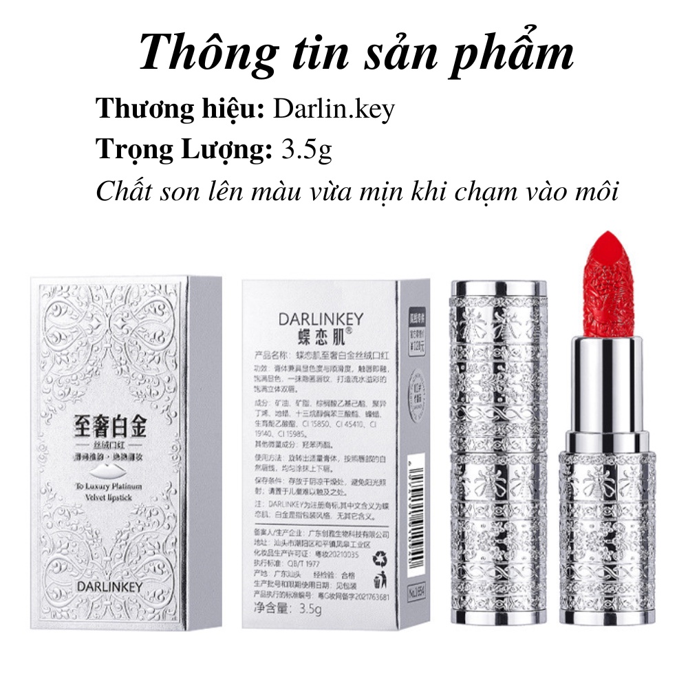 Son Lì, Son Môi Cao Cấp Chính Hãng Darlinkey Màu Son Tươi Mới Quyến Rũ Cá Tính