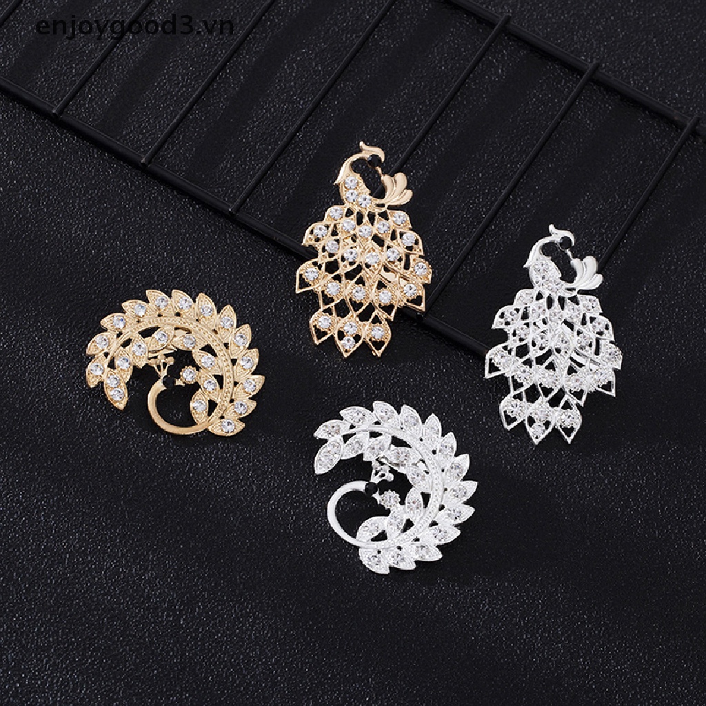 Ghim Cài Áo Hình Chim Công Đính Đá Thời Trang Cho Nữ