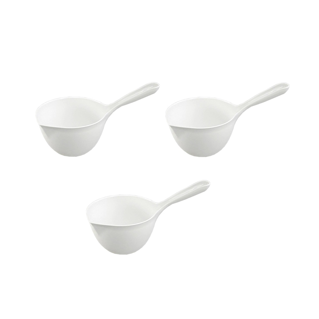 Daiso Chậu nhựa nhà tắm có tay cầm màu trắng Rose 24.5x14.2x14.4cm